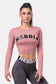 NEBBIA Crop Top Long Sleeve Thumbhole Sporty Rose